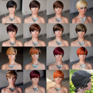 10pcs mixed color short straight cut bob wigs human hair(below price is 10 pcs)